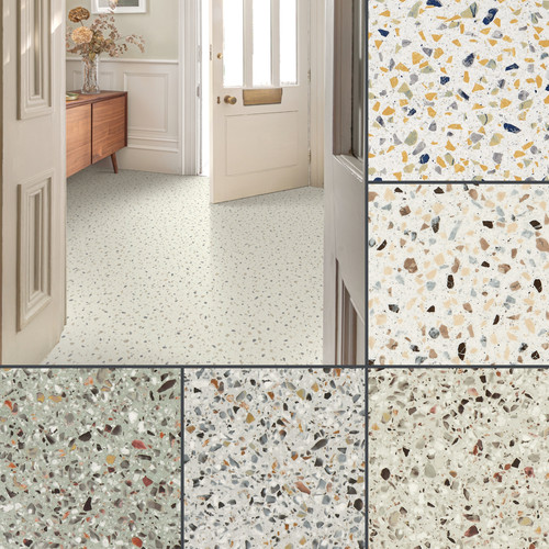Terrazzo cushioned sheet - sheet, vinyl
