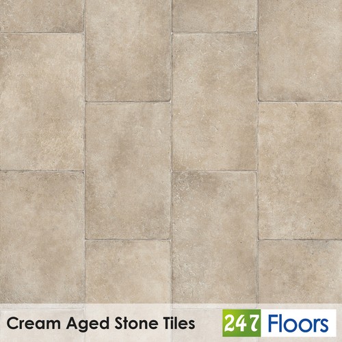 Cream aged stone - cream, tile