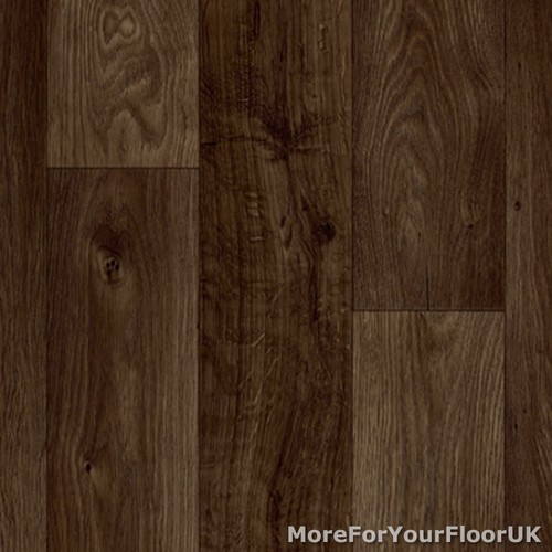 Dark brown oak plank - brown, vinyl