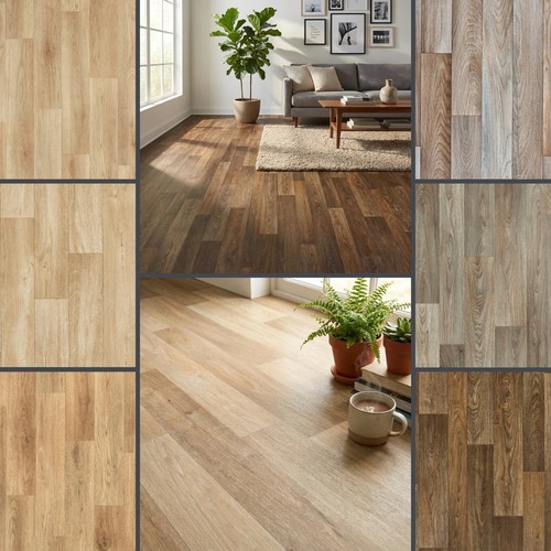 Wood effect vinyl flooring - wood,