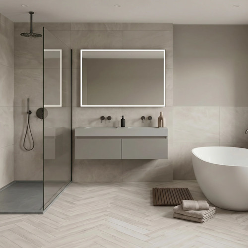Ivory luxury herringbone click - ivory,